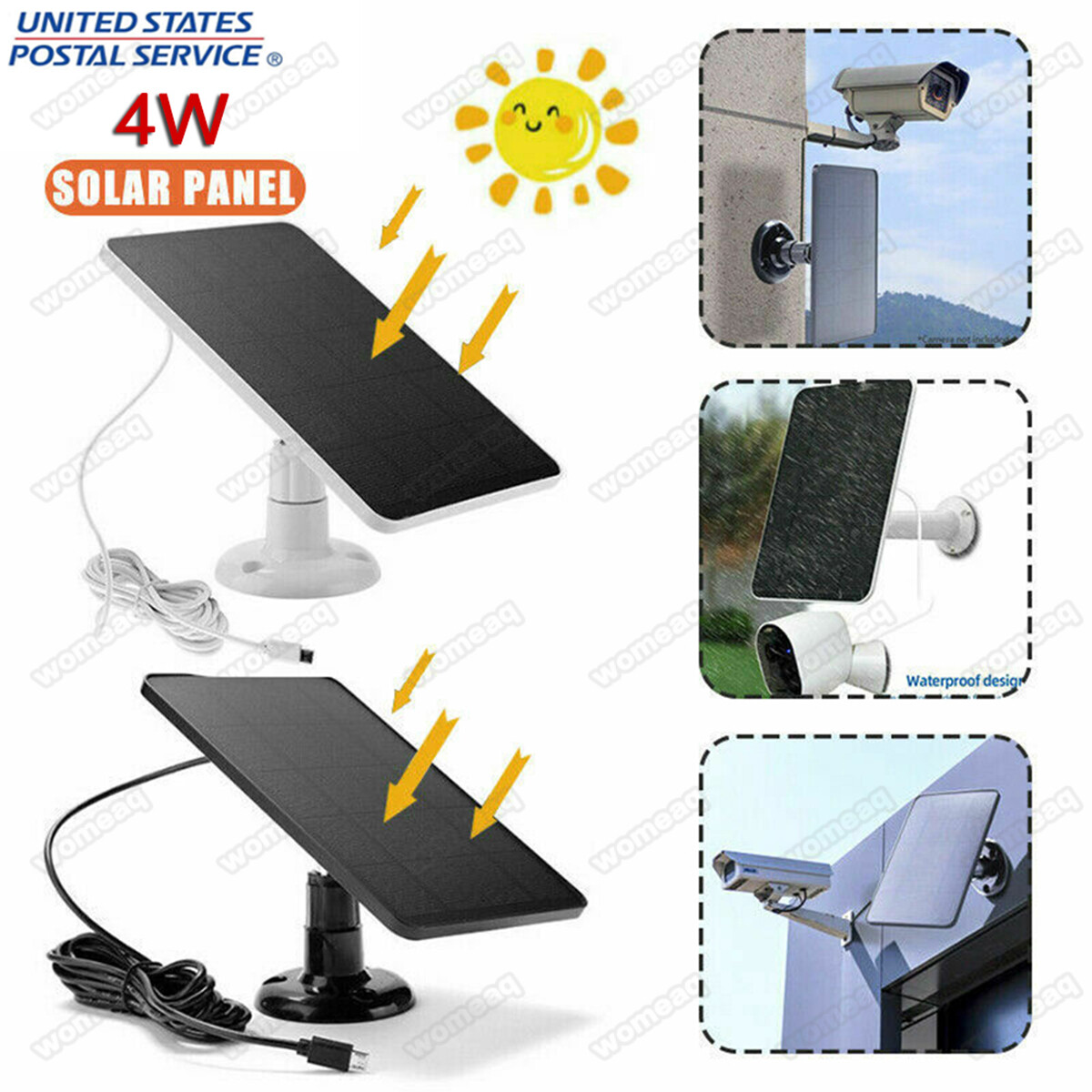 Solar Panel for USB Power CCTV Camera Security Cam Battery C