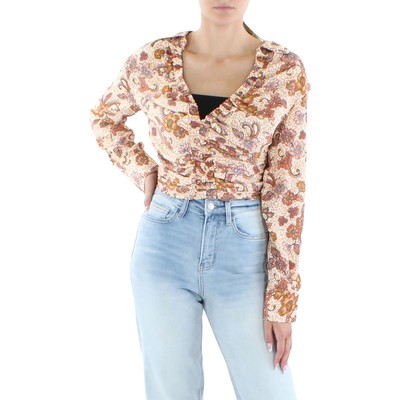 

Женская коричневая рубашка с принтом I Got You Free People, укороченный топ  BHFO 4315, Vintage combo