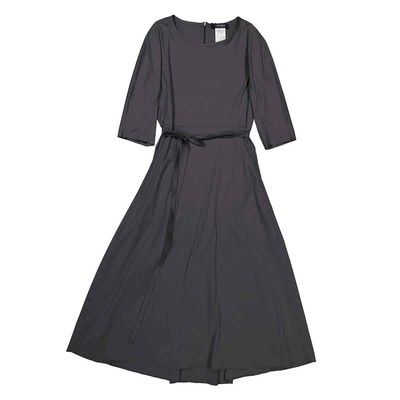 Pre-owned Max Mara Ladies Medium Grey Sonia Cotton-blend Midi Dress, Brand Size 40 (us