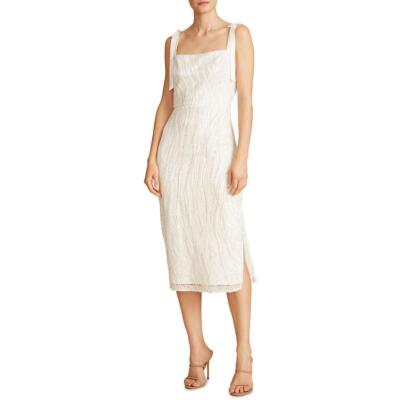 

ML Monique Lhuillier Женское платье из сетки с блестками для коктейлей и вечеринок BHFO 3675, Белый