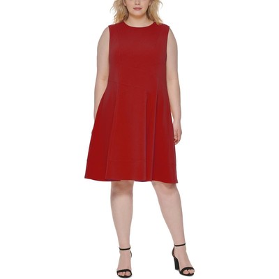 

Женское красное платье Tommy Hilfiger со швами и пышной юбкой плюс 20 Вт BHFO 6139, Chili pepper