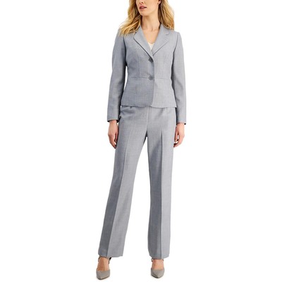 Женский рабочий брючный костюм Le Suit, серый в елочку, 2шт, 4 BHFO 9934