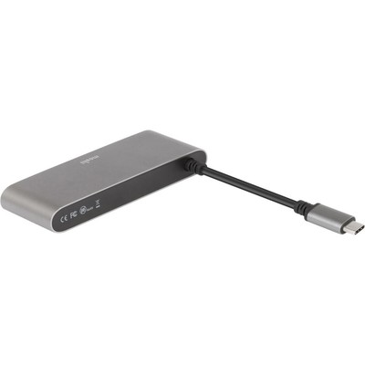 Мультимедийный адаптер-концентратор Moshi USB-C с кард-ридером HDMI SDXC, серый титан