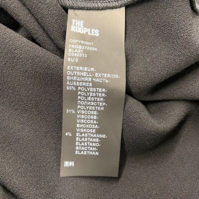 THE KOOPLES THE KOOPLES V-NECK LONG SLEEVE MINI DRESS WOMEN'S SIZE XS BLACK