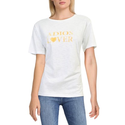 Белая трикотажная футболка с принтом Charlie Holiday Womens Adios Lover Top 4 BHFO 9467