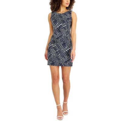 

Женское деловое мини-платье-футляр с принтом Connected Apparel Petites BHFO 4932, Navy