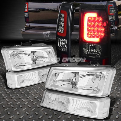 ХРОМИРОВАННАЯ ФАРА + ЧЕТКИЙ СИГНАЛ + КОПЧЕНЫЙ 3D ОПТИЧЕСКИЙ СВЕТОДИОДНЫЙ ЗАДНИЙ ФОНАРЬ ДЛЯ 03-07 SILVERADO