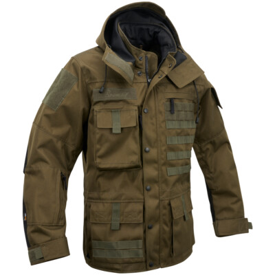 Pre-owned Brandit Performance Outdoor Jacket Coat Tactical Hooded Water-repellent Olive In Green