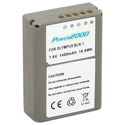 Литий-ионная аккумуляторная батарея Power2000 7,6 В 1400 мАч для Olympus BLN-1