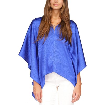 MICHAEL Michael Kors Женская синяя жаккардовая туника с V-образным вырезом S/M BHFO 0772