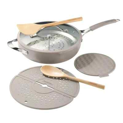 Tramontina 5-quart All-In-One Plus Ceramic Non-Stick Pan, 7-piece Set In Gray