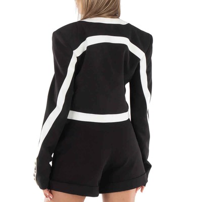 Pre-owned Philipp Plein Black And White Stretch Viscose Cady Jacket