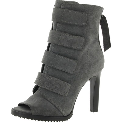 

DKNY Женские серые замшевые ботильоны с открытым носком Blake 5,5, средние (B,M) BHFO 9723, Oiled suede steel
