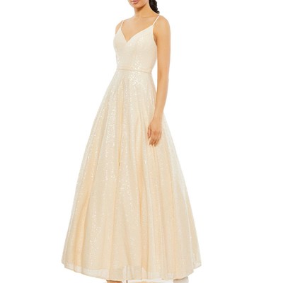 

Mac Duggal Женское Розовое Длинное Вечернее Платье с Блестками  BHFO 0102, Pearl