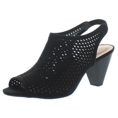 

Женские босоножки на каблуке Style - Co. Haana из искусственной замши с перфорацией и открытым носком BHFO 2124, Black microsuede, Haana