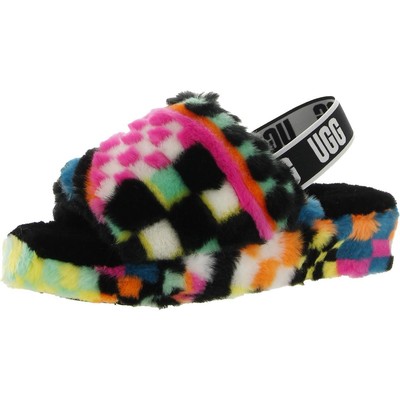 

Женские черные удобные шлепанцы Ugg Fluff Yeah, размер 9, средний (B,M), BHFO 1091, Black multi, Fluff Yeah
