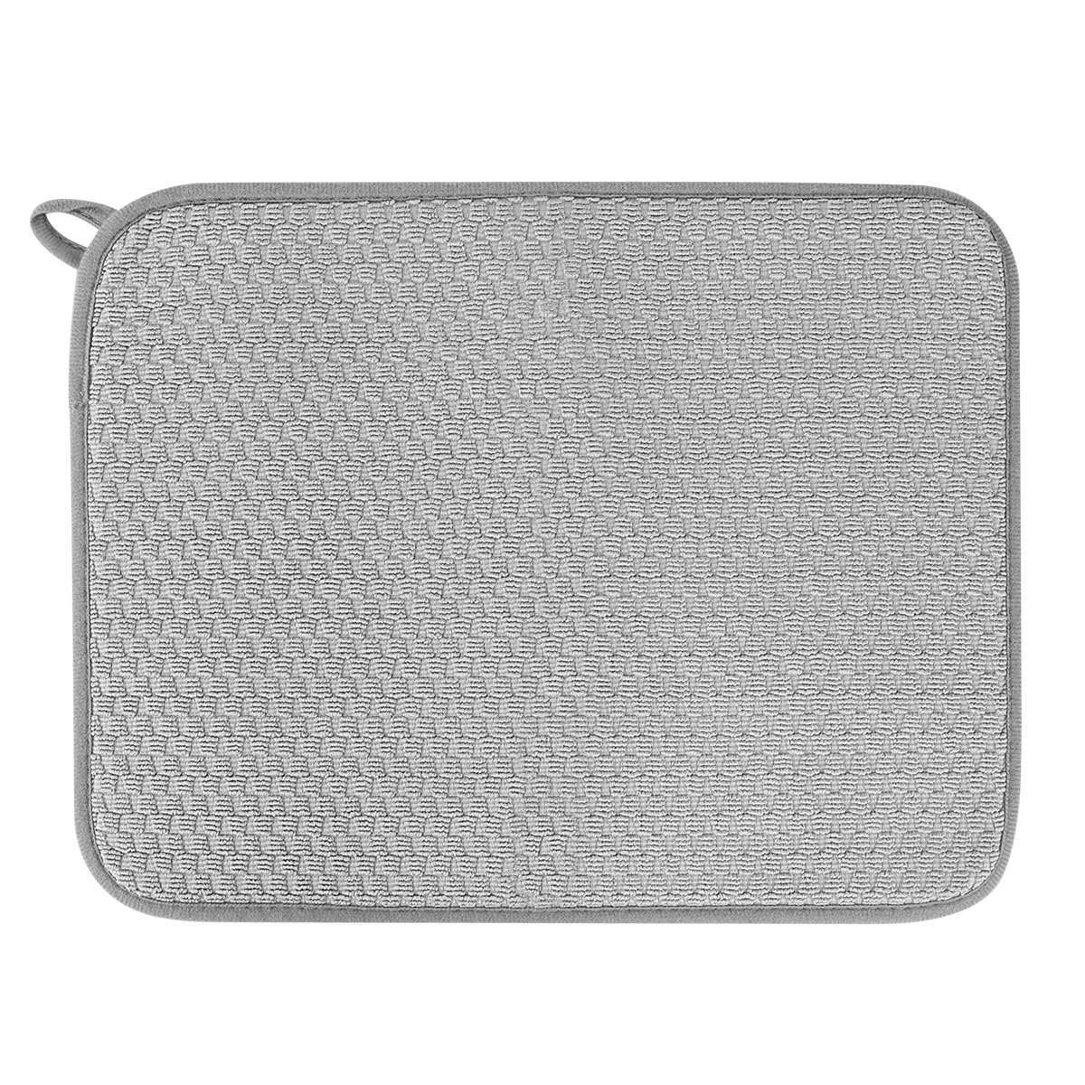 Dish Drying Mat, Microfiber Dish Draining Mat for Kitchen Countertop-Grey