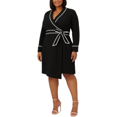 Adrianna Papell Womens Knee Length Surplice Wrap Dress Plus BHFO 8173