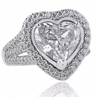 Wedding Anniversary Halo Ring 925 Sterling Silver 8.76CT Heart Cut CZ Stone