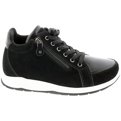 

Женские высокие кроссовки Drew Strobe B/W 11 Extra Wide (E+, WW) BHFO 7751, Black suede combo, Strobe