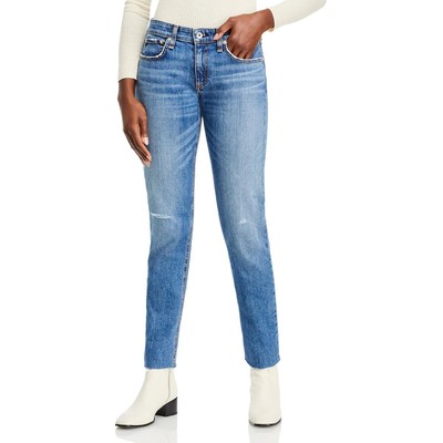 

Rag - Bone Женские джинсы-бойфренды Dre Raw Hem с низкой посадкой BHFO 2181, Mick with holes, Dre