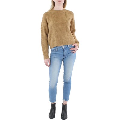 Vince Womens Brown Wool Blend Knit Crew Pullover Sweater Shirt L BHFO 9074