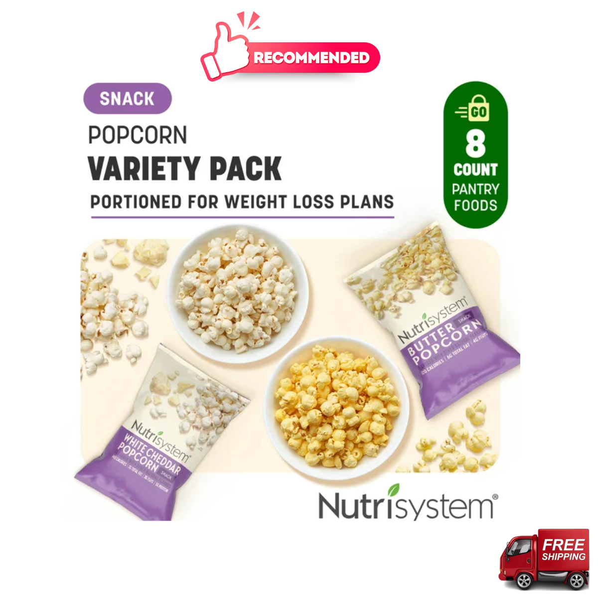 Popcorn Variety Pack (8 Count Pack) - Delicious, Diet Friendly Snacks