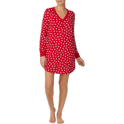 Женская рубашка для сна Kate Spade New York Henley Sleep Shirt Loungewear Plus BHFO 5801