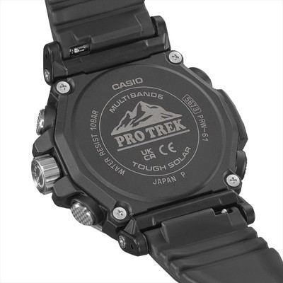 Pre-owned Casio Pro Trek Climber Prw-61-1ajf Black Solar Atomic Radio Men Watch In Box