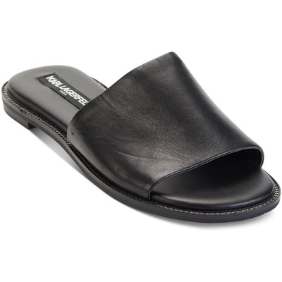 

Karl Lagerfeld Paris Женские черные сандалии на плоской подошве Gloria 6.5 Medium (B,M) BHFO 8819, Black tumbled calf