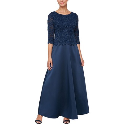 

Женское темно-синее блестящее вечернее платье Alex Evenings Maxo  BHFO 3587, Navy