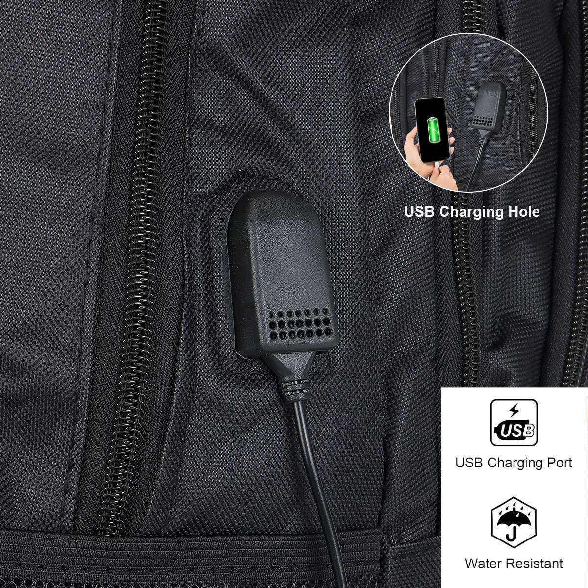 Waterproof Laptop Backpack Bookbag 17" School Travel Bag with USB Charging Port