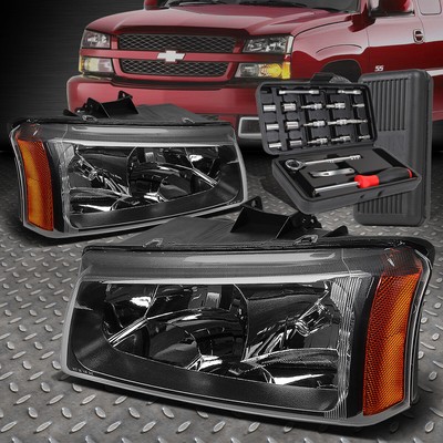 ДЛЯ 03-06 CHEVY SILVERADO AVALANCHE ЧЕРНЫЙ КОРПУС БОКОВАЯ ФАРА ЯНТАРНОГО ЦВЕТА + НАБОР ИНСТРУМЕНТОВ