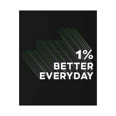 1% BETTERY EVERYDAY Motivation Poster Hard Work Positive Thoughts Discipline