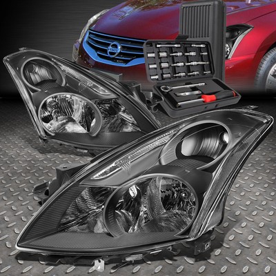 ДЛЯ 10-12 NISSAN ALTIMA СЕДАН ЧЕРНЫЕ ПРОЗРАЧНЫЕ УГЛОВЫЕ ФАРЫ ГОЛОВНОГО СВЕТА + НАБОР ИНСТРУМЕНТОВ