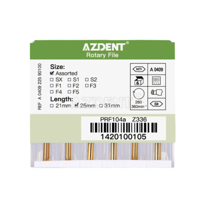 Dental Endo Files Gold Taper Niti Rotary/Heat Activated Files Engine SX-F3 25MM