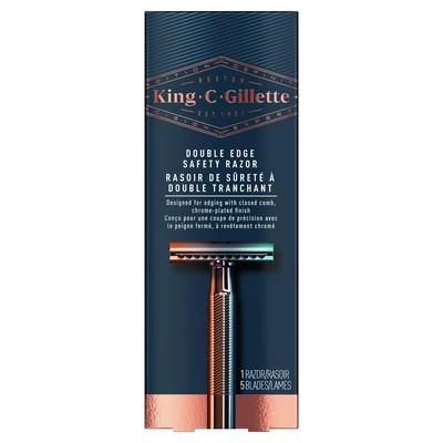 King C. Gillette Men's Double Edge Safety Razor + 5 Refill Blades