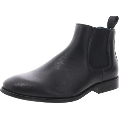 Steve Madden Mens Black Faux Leather Chelsea Boots 7 Medium (D) BHFO 7223