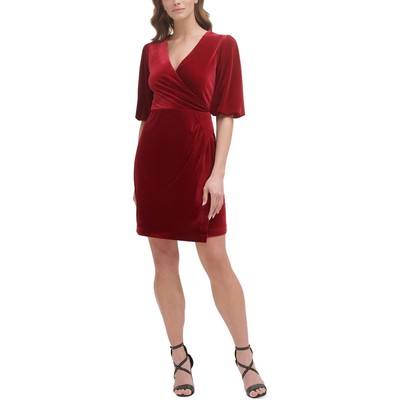

Женское деловое платье с рюшами и искусственным запахом DKNY для работы BHFO 3124, Scarlet