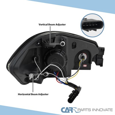 Fits 2006-2015 Chevy Impala Black Smoke Projector Headlights LED Strip Bar Lamps