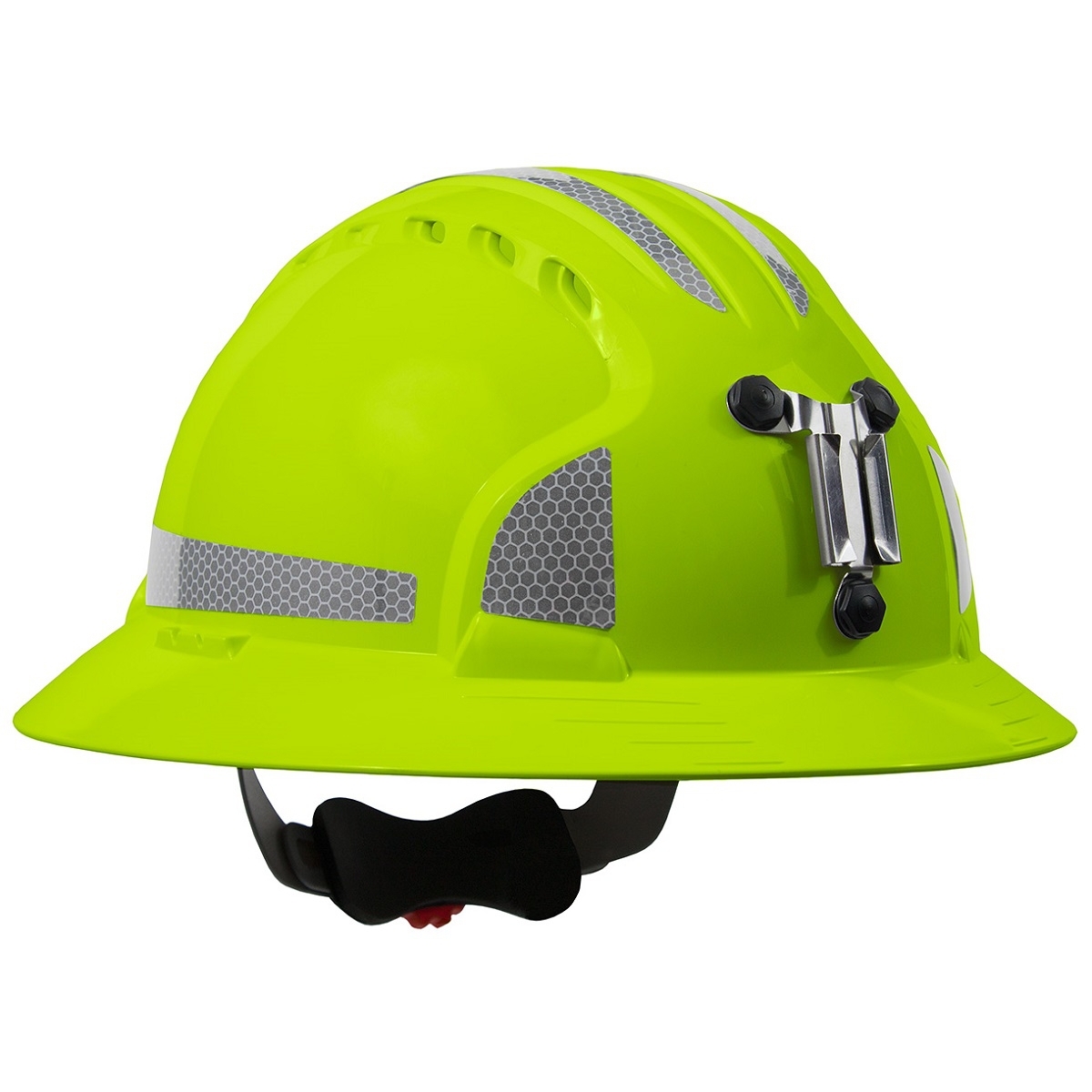 lime green full brim hard hat