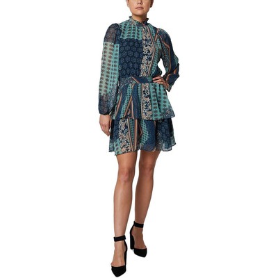

Женское многоярусное мини-платье Laundry by Shelli Segal  BHFO 1087, Blue multi