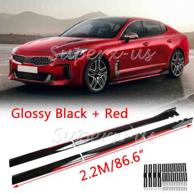 For Kia Stinger 2018-2023 Gloss Black Side Skirts Splitter Spoiler Extension Lip