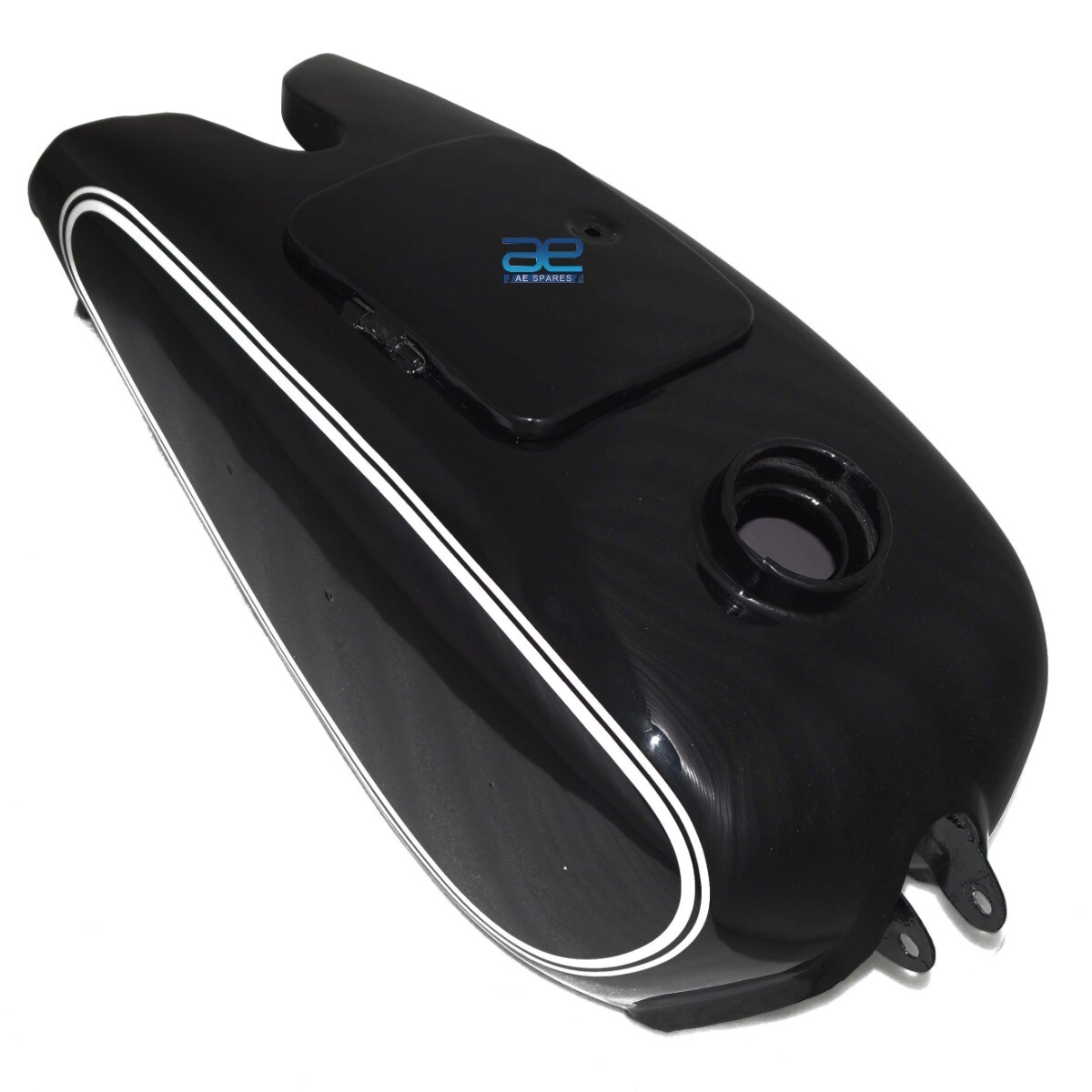 Petrol Fuel Gas Tank With Cap Black  & White Stripe For BMW R71  