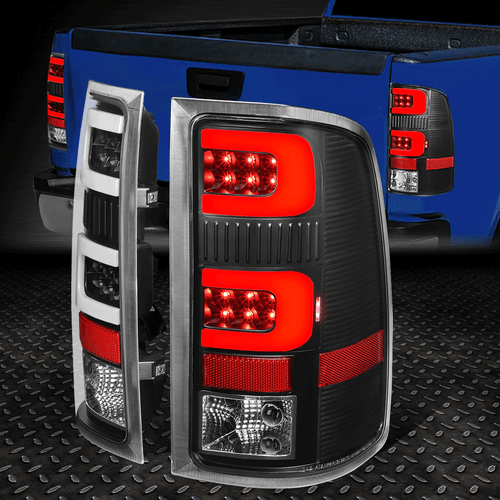 [СВЕТОДИОДНАЯ ПЛАНКА С-ОБРАЗНОЙ ФОРМЫ]ДЛЯ 07-14 SIERRA 1500 2500HD 3500HD ЗАДНИЙ ФОНАРЬ СТОП-СИГНАЛА ЧЕРНЫЙ