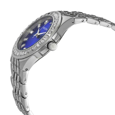 Pre-owned Bulova Crystal Quartz Blue Dial Men's Watch 96a254