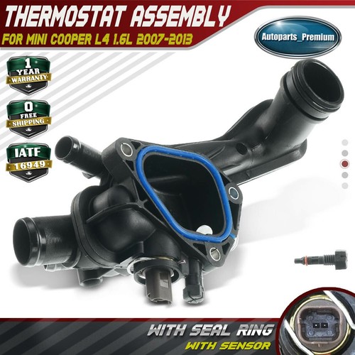 for Mini Cooper 1.6L 2007-2013 Coolant Thermostat Assembly w/ Sensor 11537534521