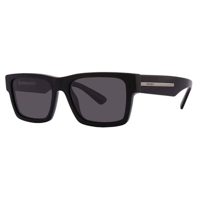 Pre-owned Prada Polarized Black Square Men's Sunglasses Pr 25zs 1ab08g 56 Pr 25zs 1ab08g