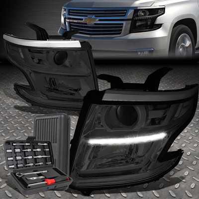ДЛЯ 15-20 АВТОМОБИЛЕЙ CHEVROLET TAHOE SUBURBAN СВЕТОДИОДНЫЕ ДЫМЧАТЫЕ ПРОЗРАЧНЫЕ ПРОЕКТОРНЫЕ ФАРЫ + НАБОР ИНСТРУМЕНТОВ