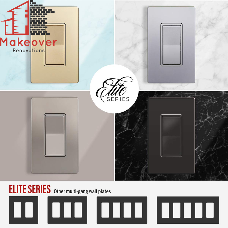 ENERLITES Elite Series Screwless Decorator Wall Plate Child Safe Outlet Cover, G